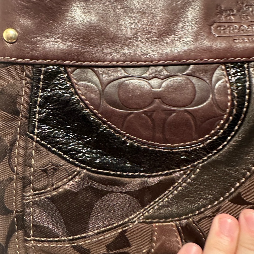 Coach Multi-Brown Patchwork Shoulder Bag Nº E0873… - image 3